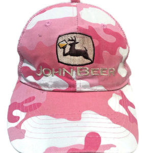 John Beer Pink Camo Mesh Trucker Hat